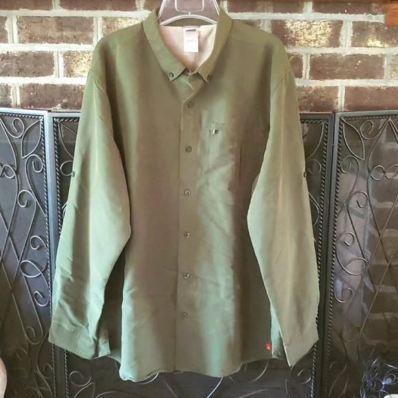 North Face *OLIVE GREEN* Men's Button Front Shirt XL EUC! - Picture 1 of 5